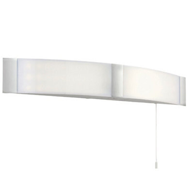 Led Bathroom Wall Light 2X 6W Cool White Ip44 Modern Curved Chrome Mirror Lamp - image 1