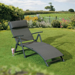 Suntime Havana Sun Lounger In Charcoal - thumbnail 1