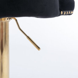 HomeTouch Set Of 4 Luxury Black & Gold Velvet Swivel Bar Stools - thumbnail 8