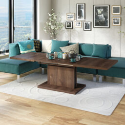 Heze Furniture Astrid 80 - 2 In 1 Extending Coffee / Dining Table - Brown Oak
