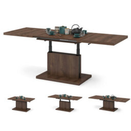 Heze Furniture Astrid 80 - 2 In 1 Extending Coffee / Dining Table - Brown Oak - thumbnail 2