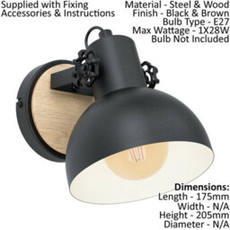 Stylish Black Industrial Pendant Light With Matching Wall Sconces - thumbnail 3