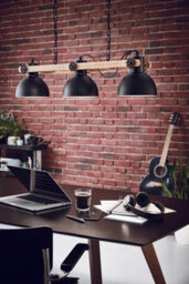 Stylish Black Industrial Pendant Light With Matching Wall Sconces - thumbnail 4