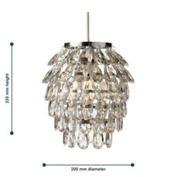 First Choice Lighting Set Of 2 Pineapple Chrome And Clear Jewelled Pendant Lightshades - thumbnail 8