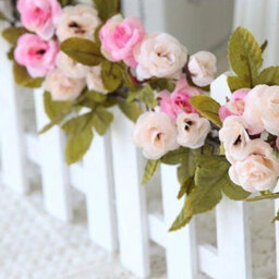 Living And Home 7Ft Light Pink Artificial Rose Vine Garland Faux Hanging Flower String For Wedding Arch Wall Decor - thumbnail 5