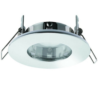 Ip65 Bathroom Slim Round Ceiling Downlight Chrome Plate Recessed Led Gu10 Lamp - image 1