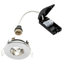 Ip65 Bathroom Slim Round Ceiling Downlight Chrome Plate Recessed Led Gu10 Lamp - thumbnail 3