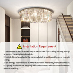 Vrygle Luxury 4-Tiers Modern Crystal Flush Mount Chandelier Pendant Lamp Ceiling Light,60Cm - thumbnail 9