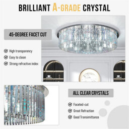 Vrygle Luxury 4-Tiers Modern Crystal Flush Mount Chandelier Pendant Lamp Ceiling Light,60Cm - thumbnail 8
