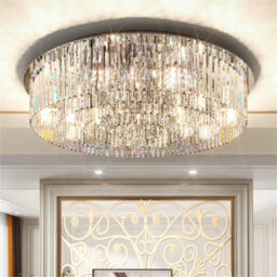 Vrygle Luxury 4-Tiers Modern Crystal Flush Mount Chandelier Pendant Lamp Ceiling Light,60Cm