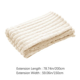 Living And Home Beige Reversible Plain Design Throw Blanket 200Cm W X 150Cm D Washable Easy To Clean Warm And Soft - thumbnail 8