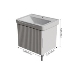 Living And Home White Bathroom Vanity Unit With Integrated Ceramic Basin & Storage Shelf - thumbnail 8