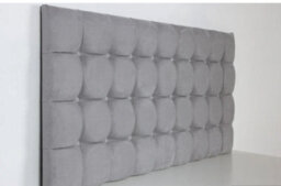 Comfy Deluxe 4Ft6 20Inch  Black Plush Velvet  Matching Fabric Buttons Omega  Headboard - thumbnail 2