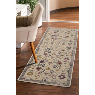 Melrose Astoria Modern Traditional Tapestry Cream Design Large Indoor Area Runner Rug 068/235 - image 1