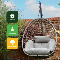 Gardenwize Chrysalis Hanging Egg Chair With Cushions - thumbnail 6