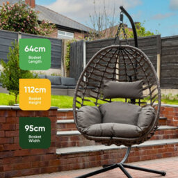 Gardenwize Chrysalis Hanging Egg Chair With Cushions - thumbnail 4