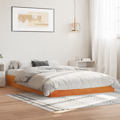 Berkfield Bed Frame Without Mattress Wax Brown 160X200 Cm Solid Wood Pine - image 1