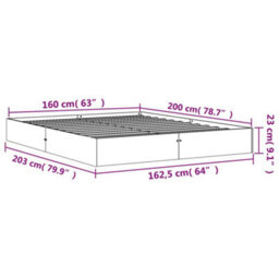 Berkfield Bed Frame Without Mattress Wax Brown 160X200 Cm Solid Wood Pine - thumbnail 8