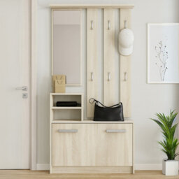 Kolom Shoe Cabinet With Hangers Modern Anteroom Sonoma Oak - thumbnail 1