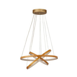 Lighting Collection Northlake Natural Bamboo 3 Ring Led Pendant - thumbnail 2