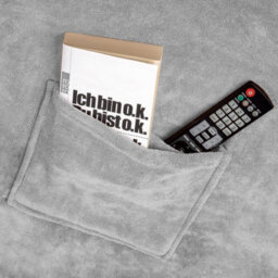 Tectake Blanket With Sleeves - Wearable Snuggle Throw With Arms 200 X 170 Cm - Grey - thumbnail 4