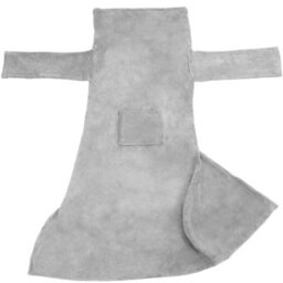 Tectake Blanket With Sleeves - Wearable Snuggle Throw With Arms 200 X 170 Cm - Grey - thumbnail 1