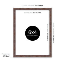 6X4 Walnut Picture Frame (15.2 X 10.2Cm) Poster, Photo, Artwork, Gallery Wall Or Print - thumbnail 3