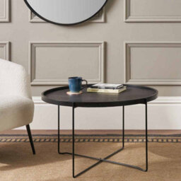 Pacific Lifestyle Voss Black Wood Veneer And Black Metal Coffee Table - thumbnail 1