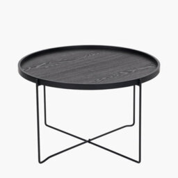 Pacific Lifestyle Voss Black Wood Veneer And Black Metal Coffee Table - thumbnail 3