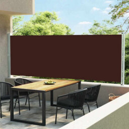 Walplus Patio Retractable Side Awning Garden Sun Shade Canopy Gazebo For Back Door, Porch, Patio 600X160 Cm Brown