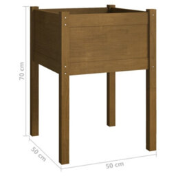 Berkfield Durable Garden Planters 2 Pcs Honey Brown 50X50X70 Cm Solid Pinewood - thumbnail 8