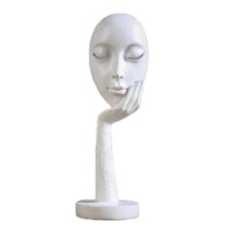 Living And Home White Abstract Resin Woman Face Statue Home Tabletop Decoration 14 Inch - thumbnail 2