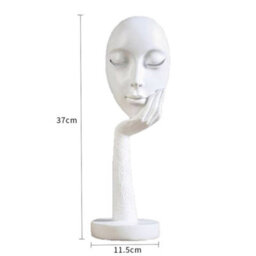 Living And Home White Abstract Resin Woman Face Statue Home Tabletop Decoration 14 Inch - thumbnail 3