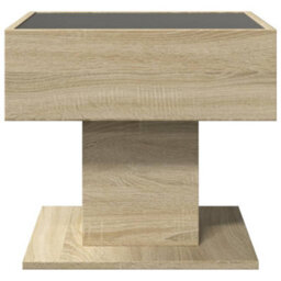 Berkfield Coffee Table With Led Sonoma Oak 50X50X45 Cm Engineered Wood - thumbnail 7
