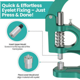 Neel Blue 10mm Eyelets Grommets Fixing Dies Set For Green Machine Hand Press, Eyelets Fixing Tool - thumbnail 3