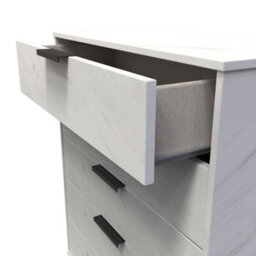 Fuji 5 Drawer Chest Of Drawers In Marble (Ready Assembled) - thumbnail 5