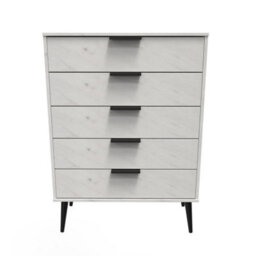 Fuji 5 Drawer Chest Of Drawers In Marble (Ready Assembled) - thumbnail 1