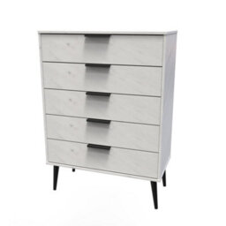 Fuji 5 Drawer Chest Of Drawers In Marble (Ready Assembled) - thumbnail 3