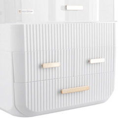 Living And Home White  3 Drawers Desktop Waterproof Cosmetics Storage Orgaizer Makeup Box 353mm(H) - thumbnail 5