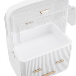 Living And Home White  3 Drawers Desktop Waterproof Cosmetics Storage Orgaizer Makeup Box 353mm(H) - thumbnail 6