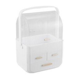 Living And Home White  3 Drawers Desktop Waterproof Cosmetics Storage Orgaizer Makeup Box 353mm(H) - thumbnail 3