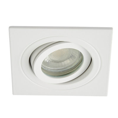 Plum&clay Lumiere White Effect Recessed Tiltable Square Led Downlight, Ip65 Fire Rated
