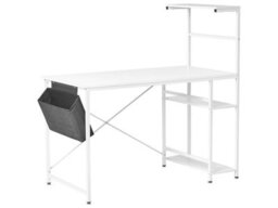 Wyld And Coco Nordicnest Office Desk White Mdf Top With Powder-Coated Iron Frame - Compact Rectangular Design - thumbnail 3