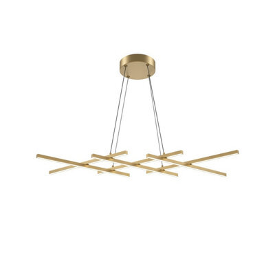 Luminosa Lighting Luminosa Halo Modern Decorative Bar Pendant Ceiling Light Brass 1400Lm White Shade - image 1