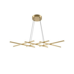 Luminosa Lighting Luminosa Halo Modern Decorative Bar Pendant Ceiling Light Brass 1400Lm White Shade - thumbnail 1