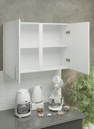 Jd Greta Kitchen Wall Unit 1000mm Storage Cabinet With Doors And Shelf 100Cm - White Matt - thumbnail 4