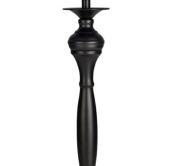 Lighting Supermarket Messini Large Black Elegant Candlestick Table Lamp With Ivory Linen Shade - thumbnail 4