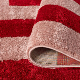 The Rugs Joli Red And Pink Geometric Rug Soft Dense Pile Easy To Clean And Pet Friendly For Living Rooms And Bedrooms - thumbnail 6