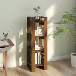 Berkfield Book Cabinet/room Divider Honey Brown 41X35X125 Cm Solid Wood - thumbnail 6