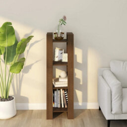 Berkfield Book Cabinet/room Divider Honey Brown 41X35X125 Cm Solid Wood